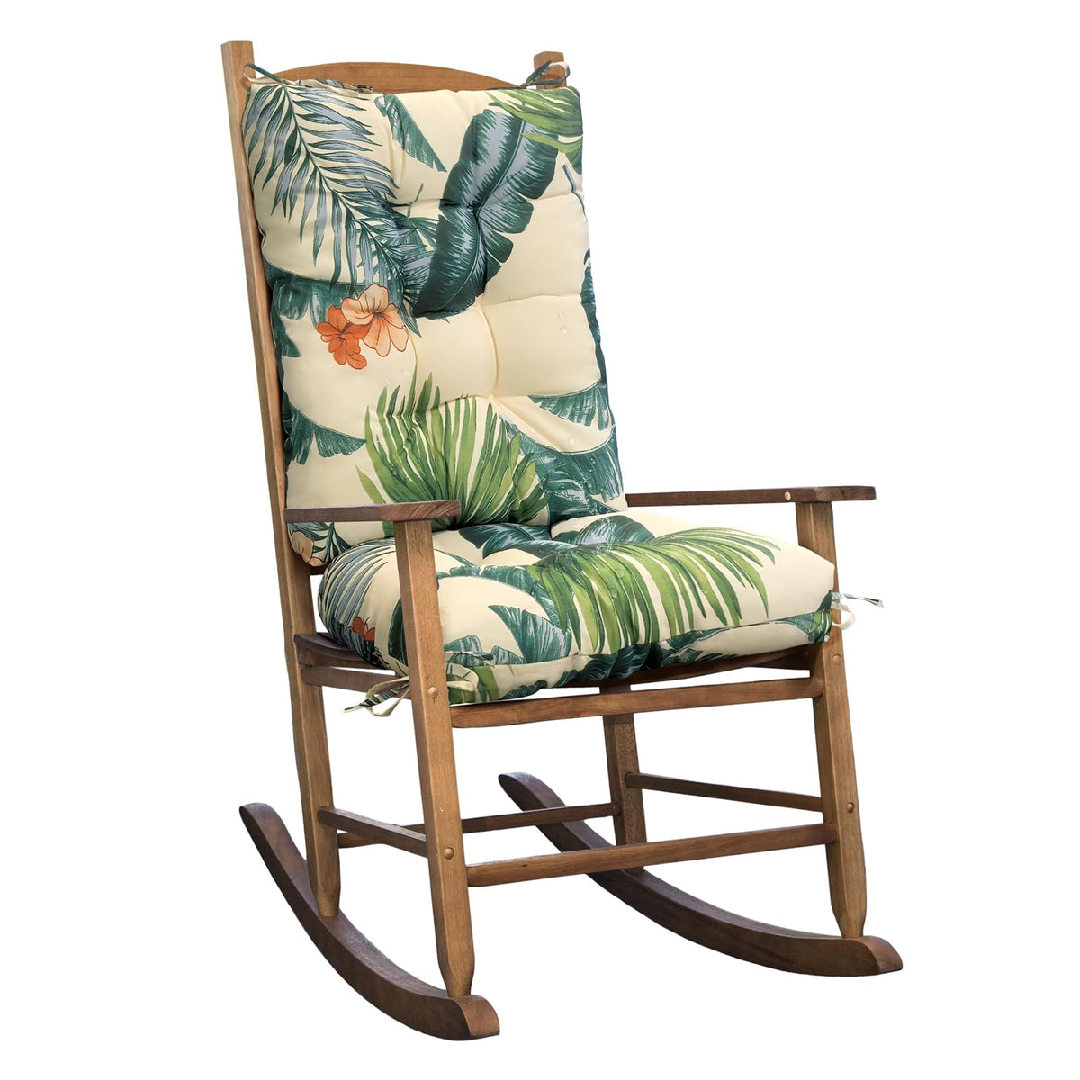 TESICA floral rocking-chair cushion beige seat for cozy porch seating.