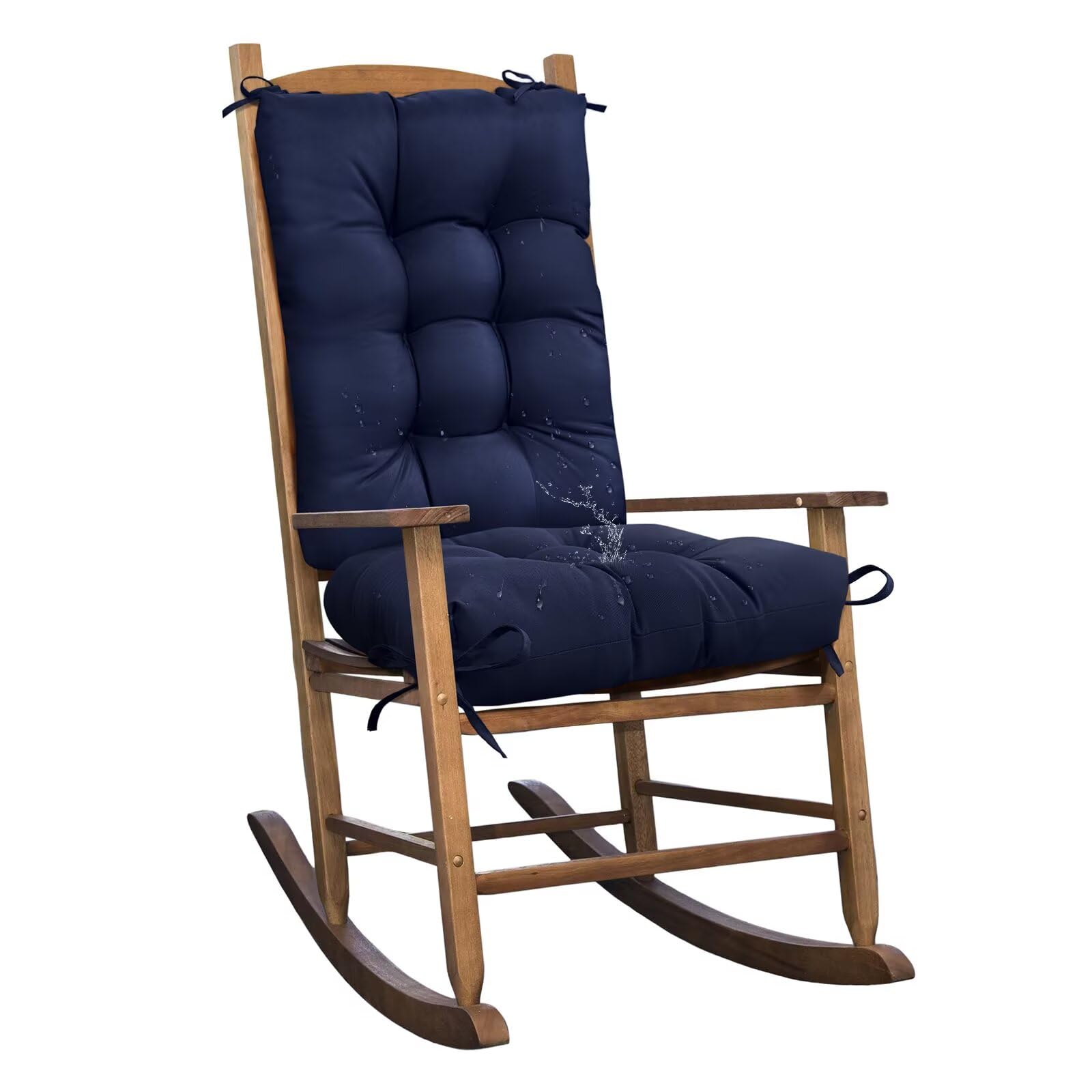 TESICA navy blue indoor/outdoor chair cushion, front view, for versatile seating comfort.
