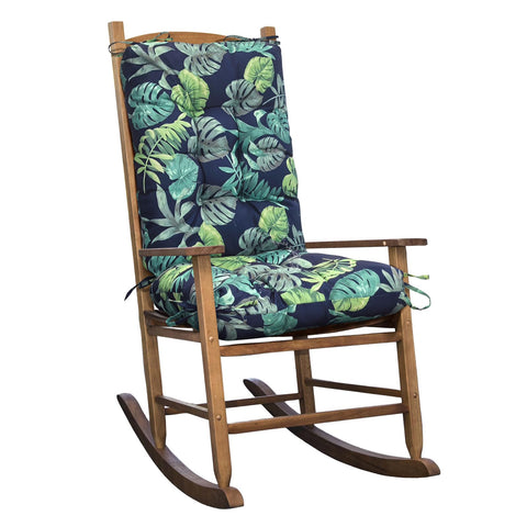 TESICA outdoor rocking chair cushion in floral wicker pattern for durable patio seating.