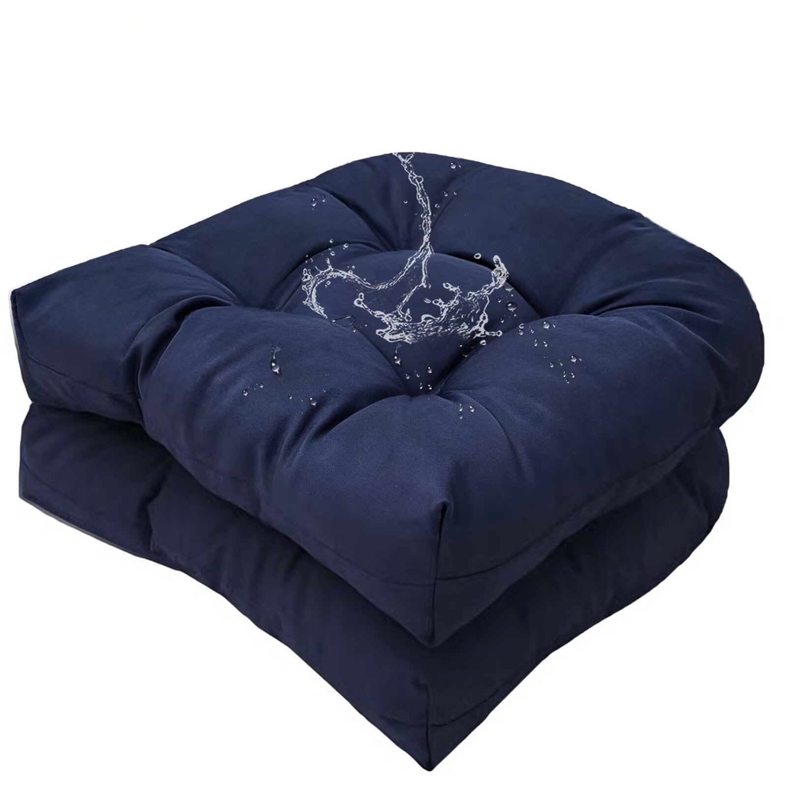 TESICA outdoor seat cushions navy blue set of 2 for 18 by 18 inch chairs
