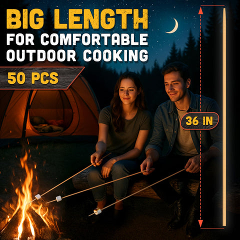 Tesorrio bamboo skewers with smooth finish ideal for easy marshmallow roasting.