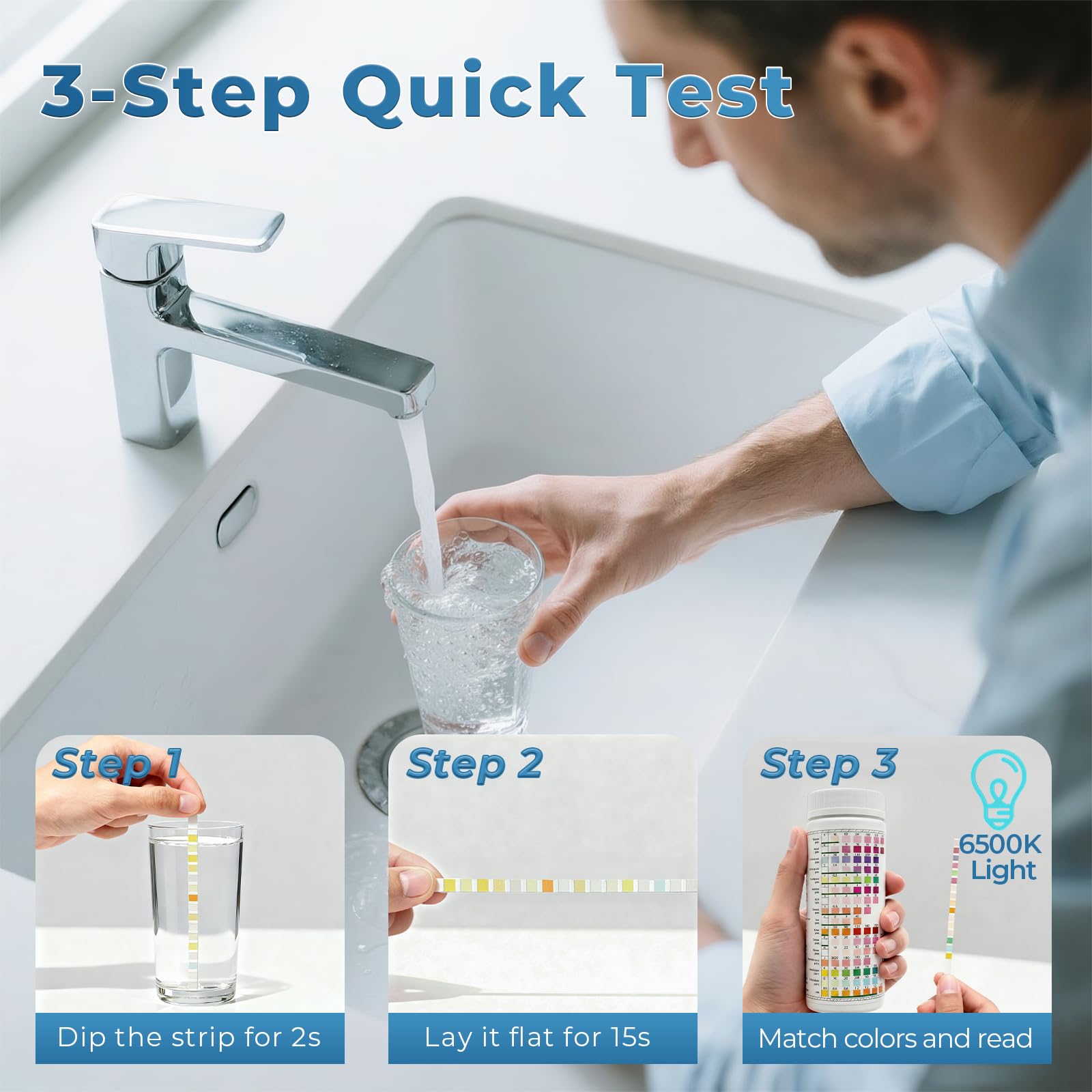 TESPERT 16-parameter panel checks hardness, pH, chlorine, and metals.