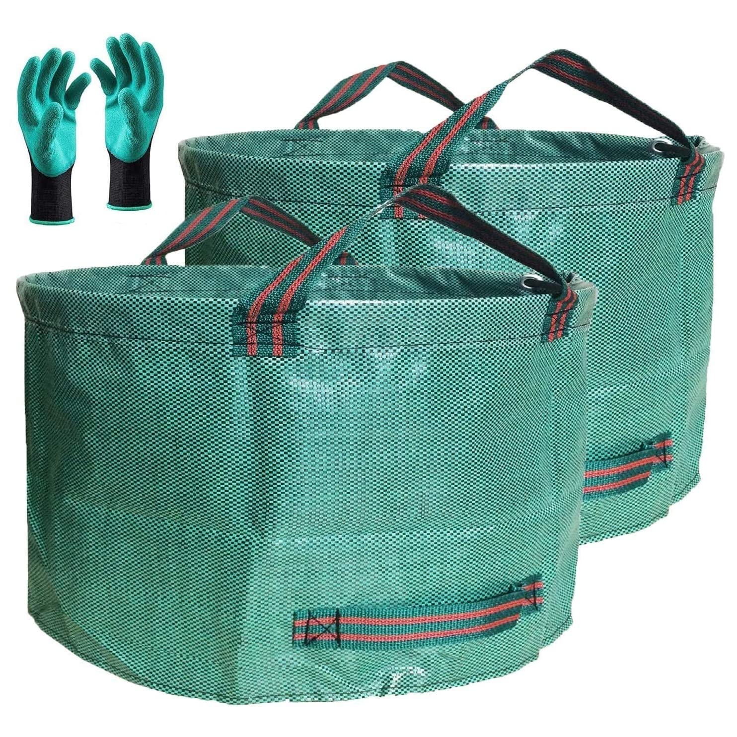 Tespher 46 gallon yard bags stand open for easy filling.