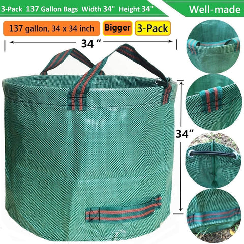 Included gardening gloves complement yard waste tasks with grip.