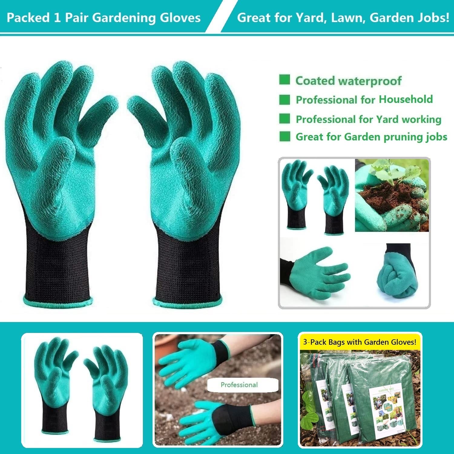 Three-pack Tespher bags provide versatile disposal solutions for large lawns.