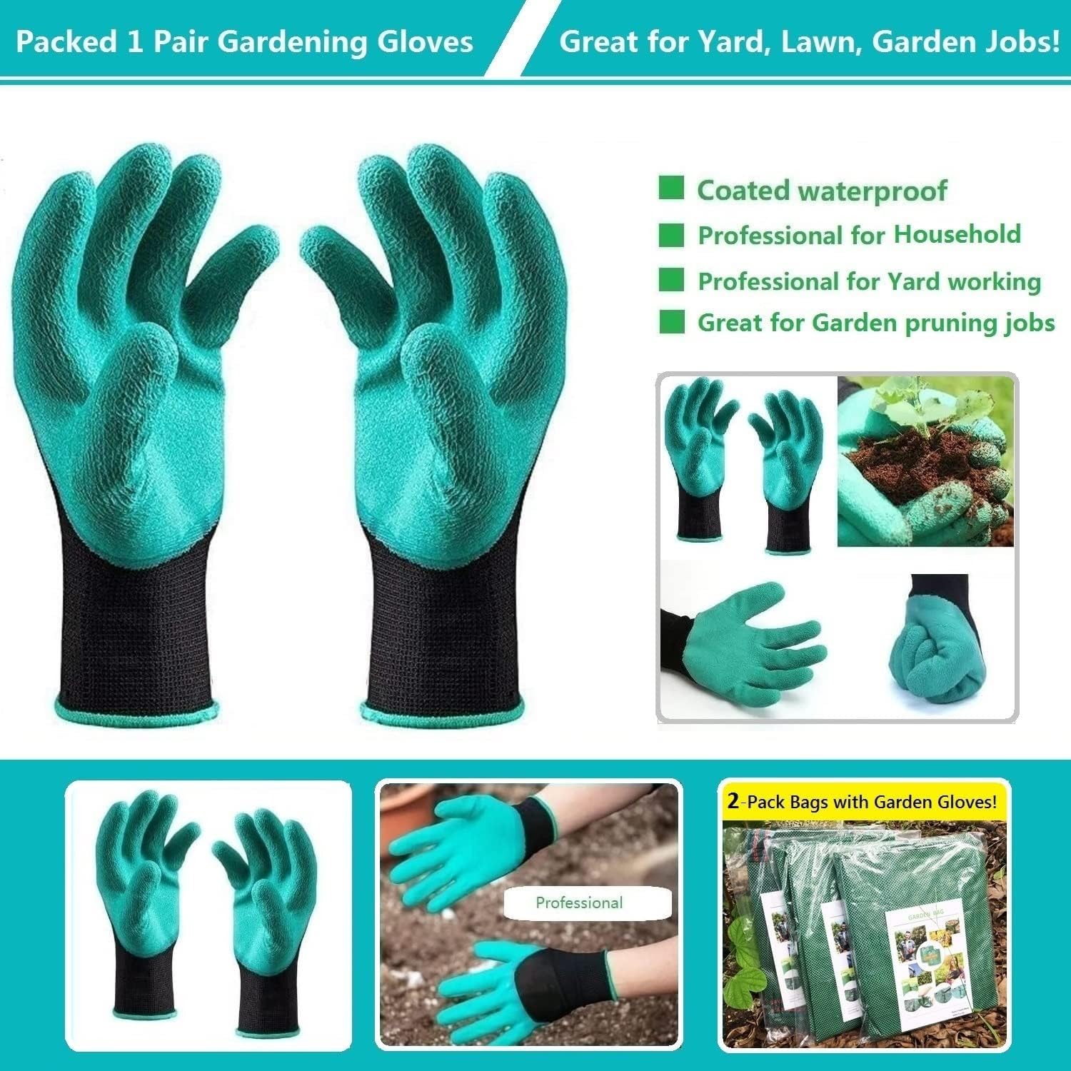 Tespher packaging includes gloves for immediate gardening tasks.