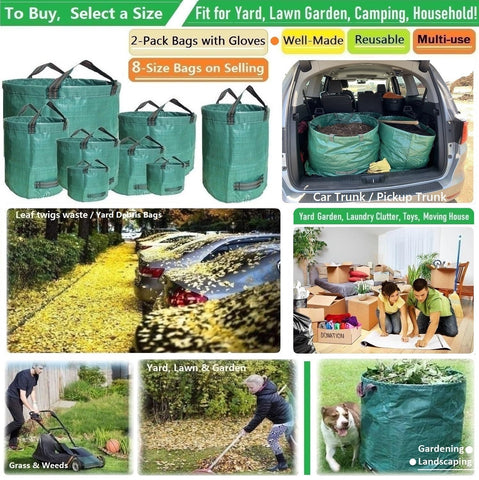 Tespher yard bags with four handles stay sturdy during carrying.