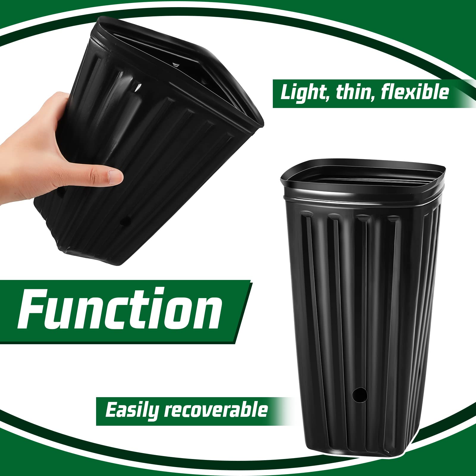 Tessco for you lightweight black plastic planters for easy relocation.