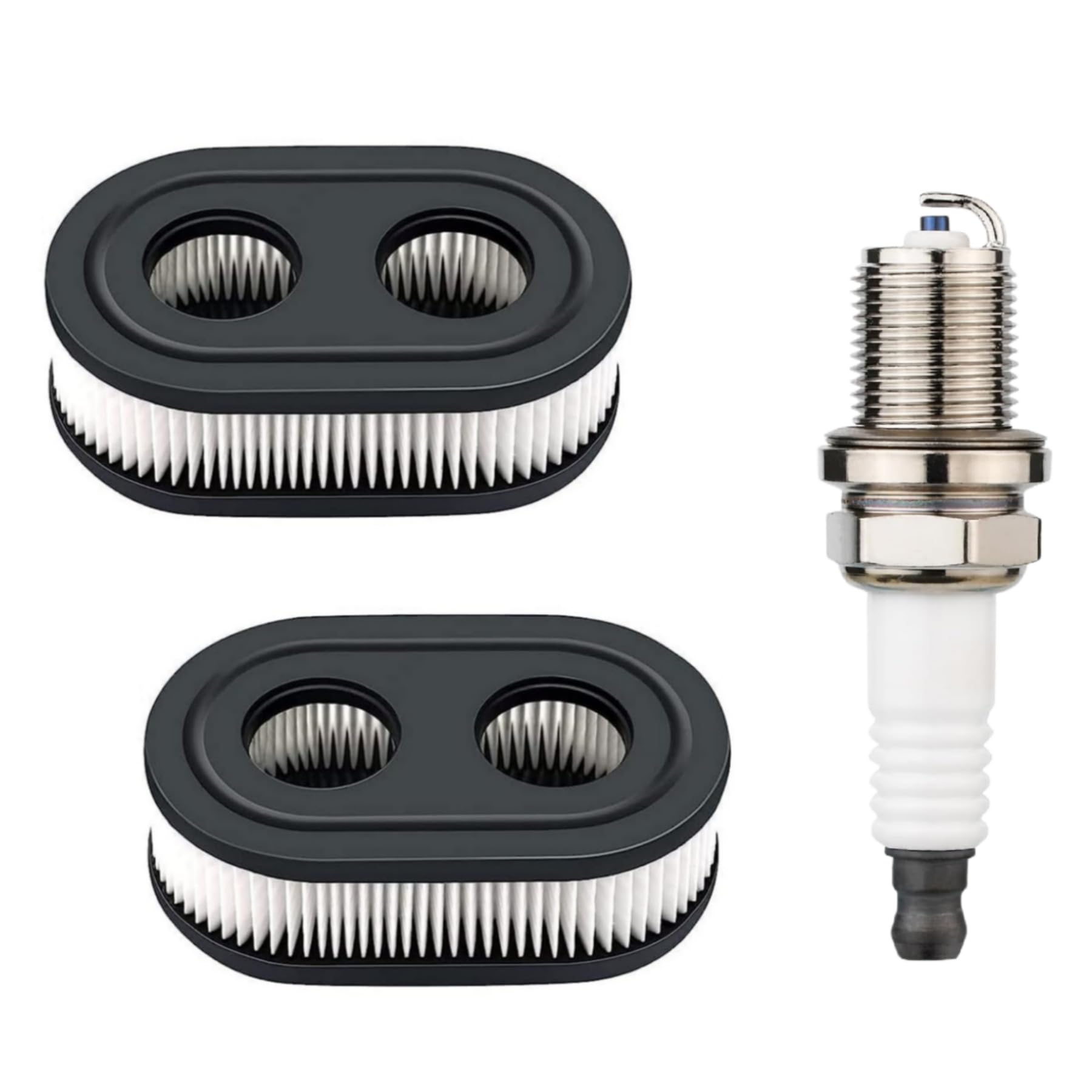 TESSTSY air filter and spark plug kit for Briggs & Stratton engines, quick install.