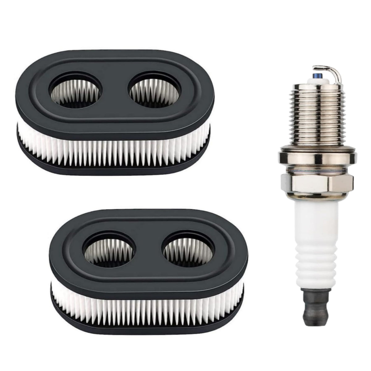 TESSTSY air filter and spark plug kit for Briggs & Stratton engines, quick install.
