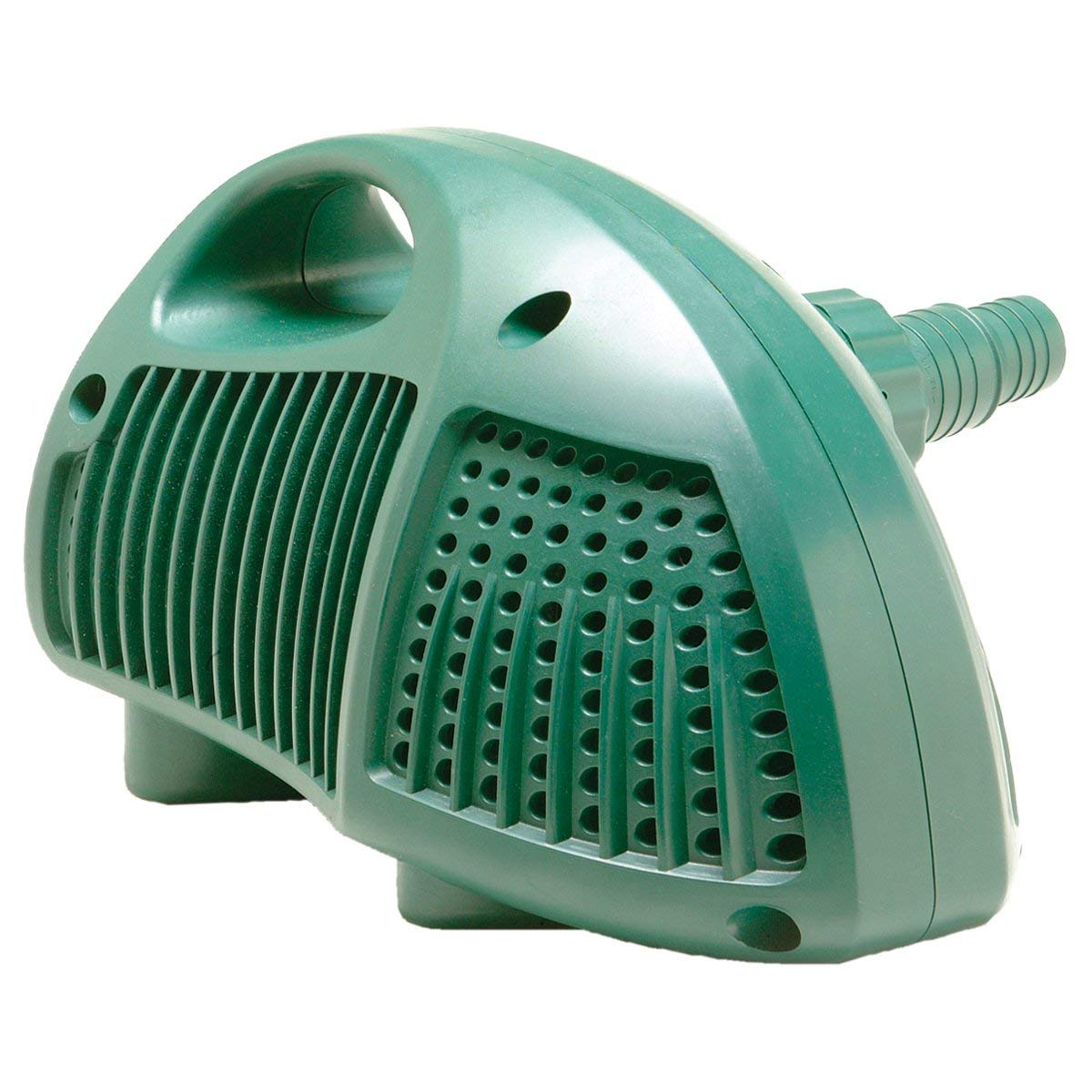 Tetra Pond Debris-Handling Pump front view with pre-filter basket for clog-free operation.