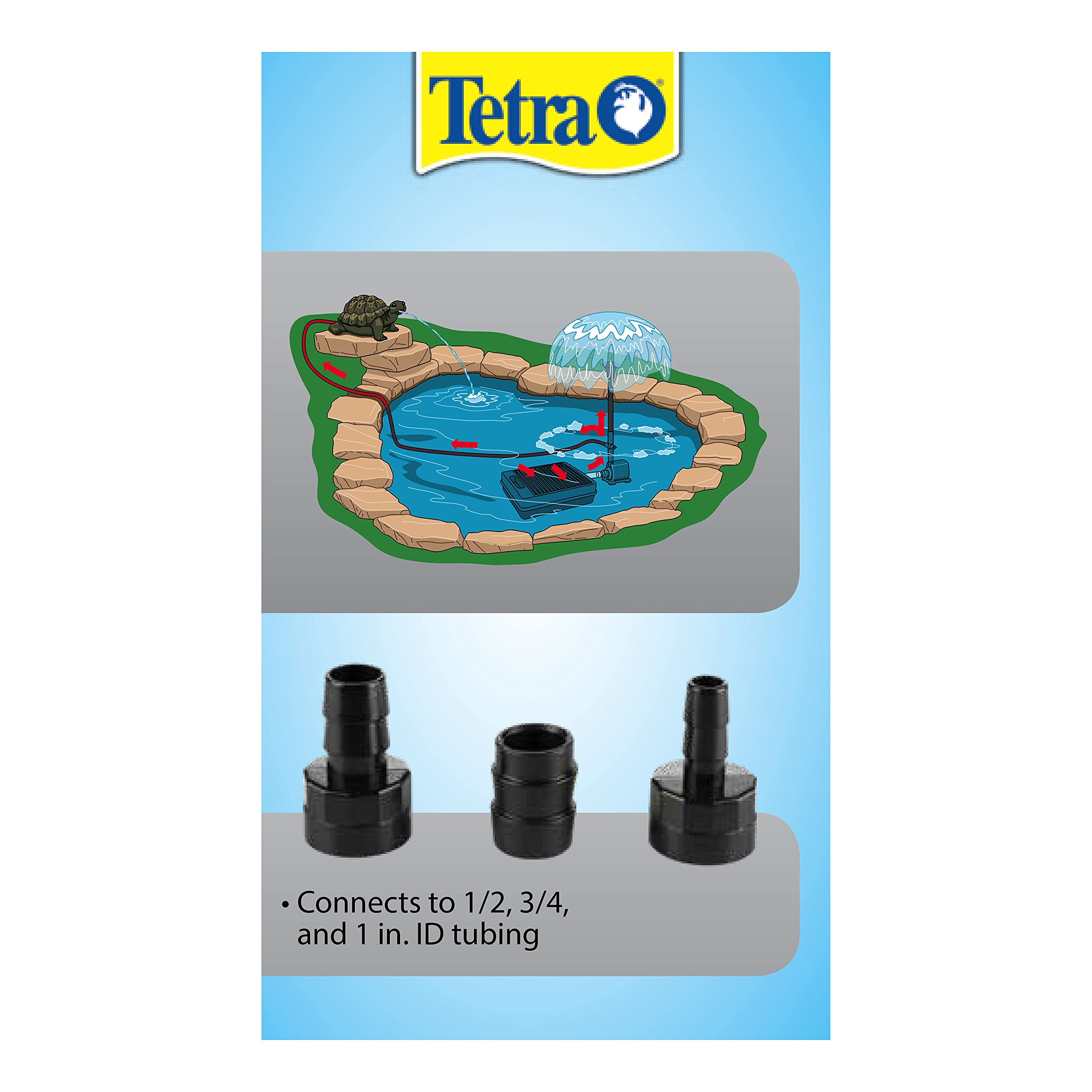 TetraPond fountain set bell pattern adds graceful jets for tranquil pond ambiance.