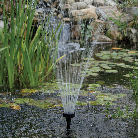 TetraPond fountain set frothy pattern creates bubbly plumes for lively fountain action.