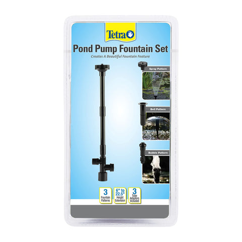TetraPond fountain set spray pattern creates a vivid water arc for dynamic pond decor.