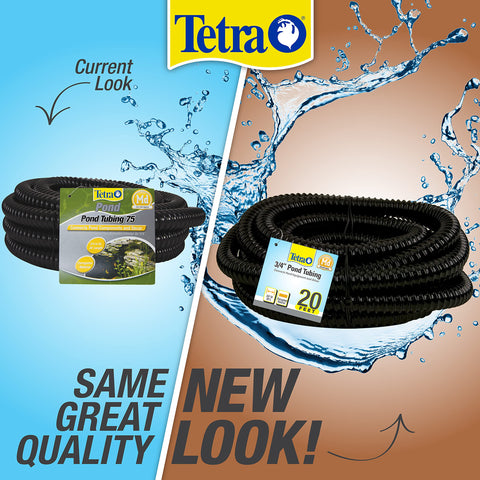 TetraPond tubing laid out for a 20-foot run, ready to connect pumps.