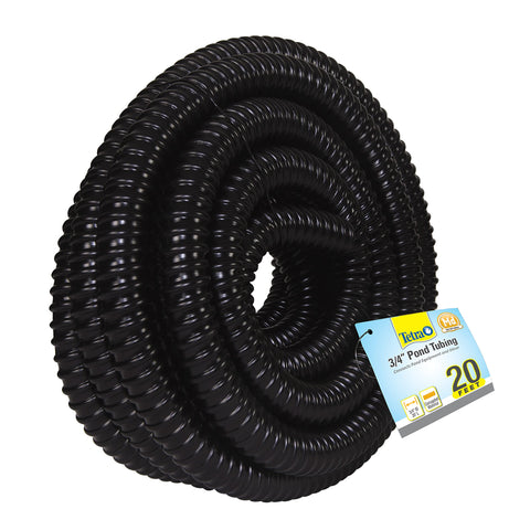 TetraPond tubing buried under landscaping to conceal lines.