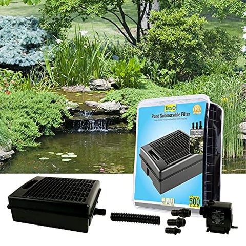 TetraPond filter supports ponds up to 500 gallons for versatile applications.
