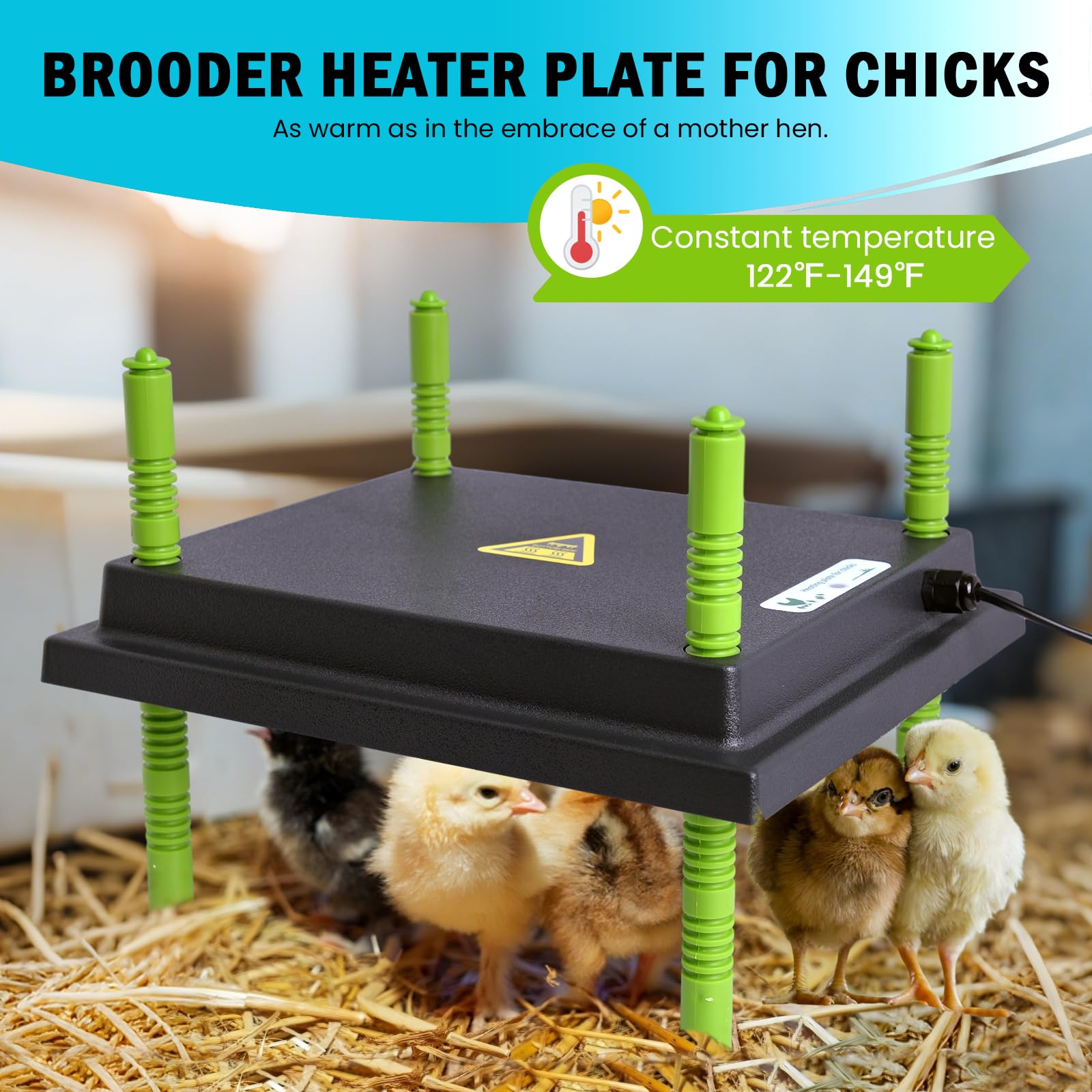 Tetuga ground pegs stabilize the brooder when used outdoors
