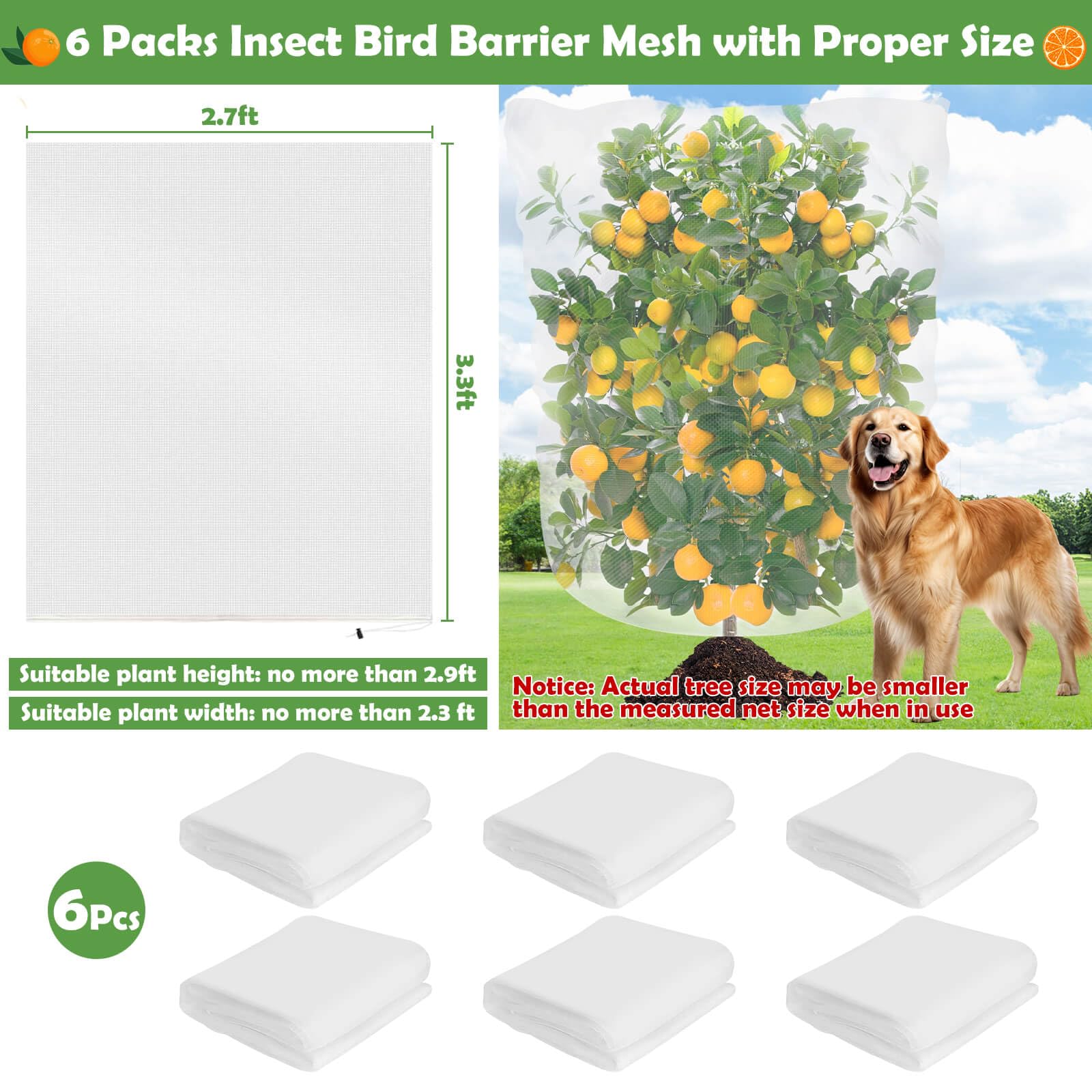 Tetutor durable polyethylene netting material is lightweight and sturdy for outdoor use.