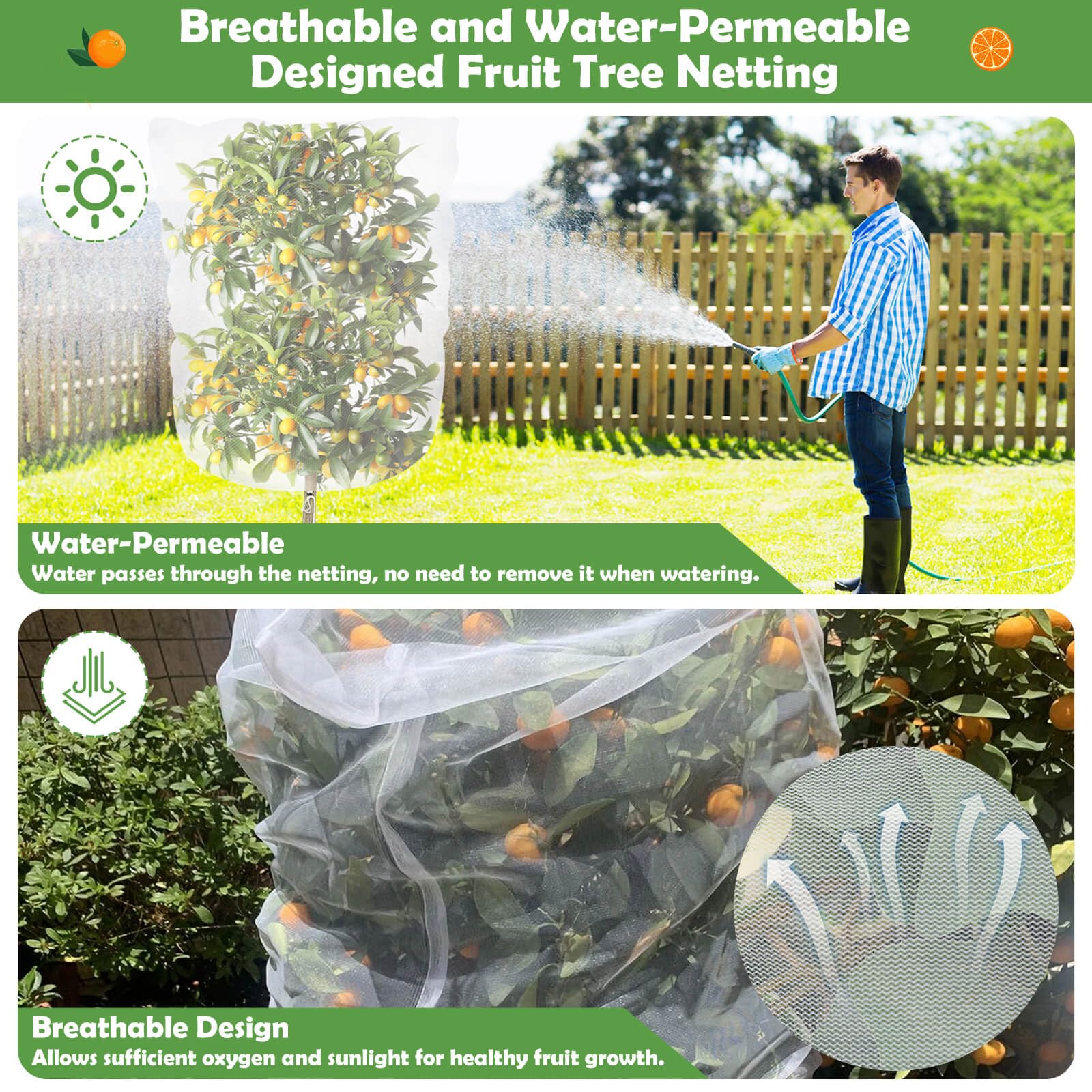 Tetutor insect pest barrier netting shields plants from bugs and small animals.