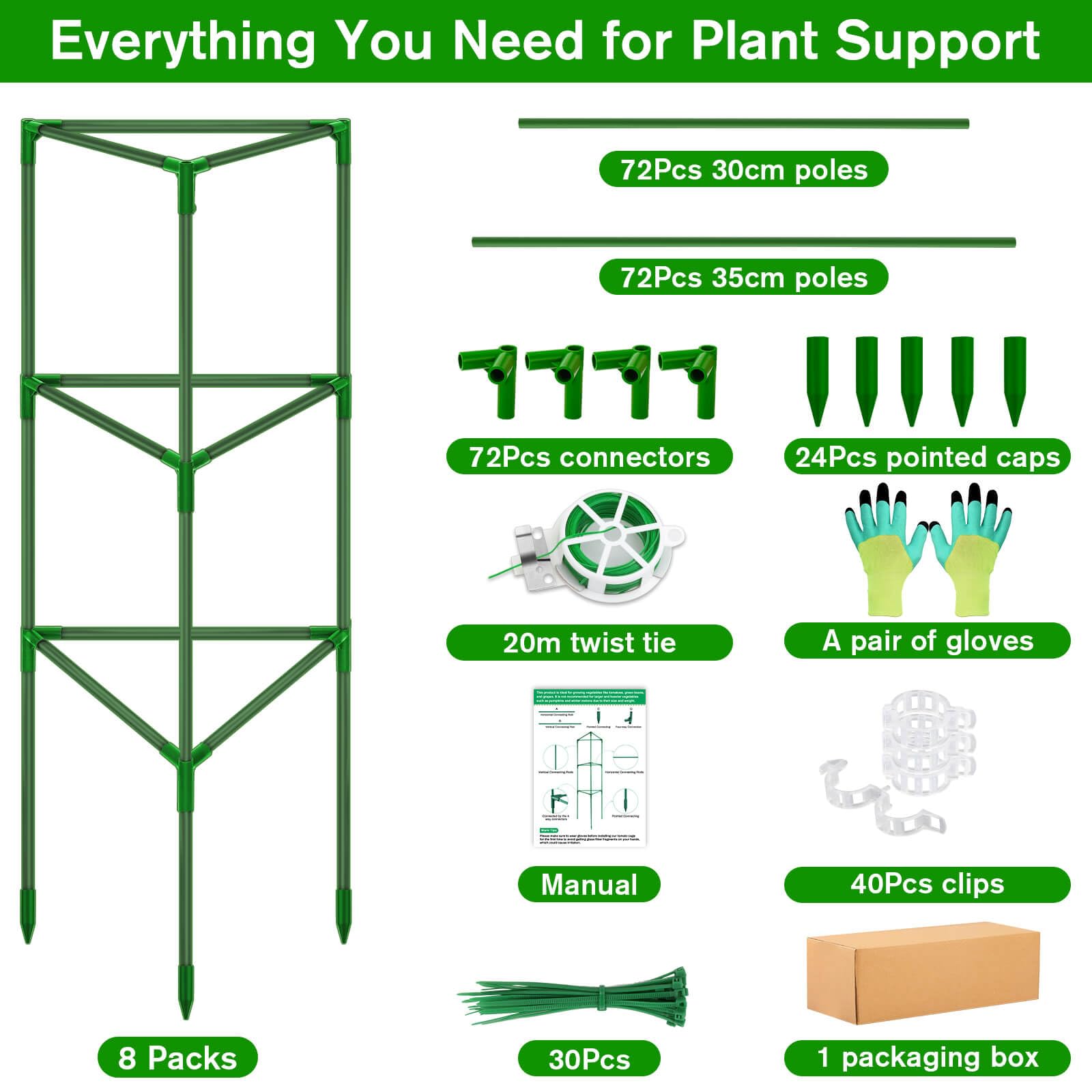Tetutor adjustable-tier tomato cage trellis ready to guide plant height.