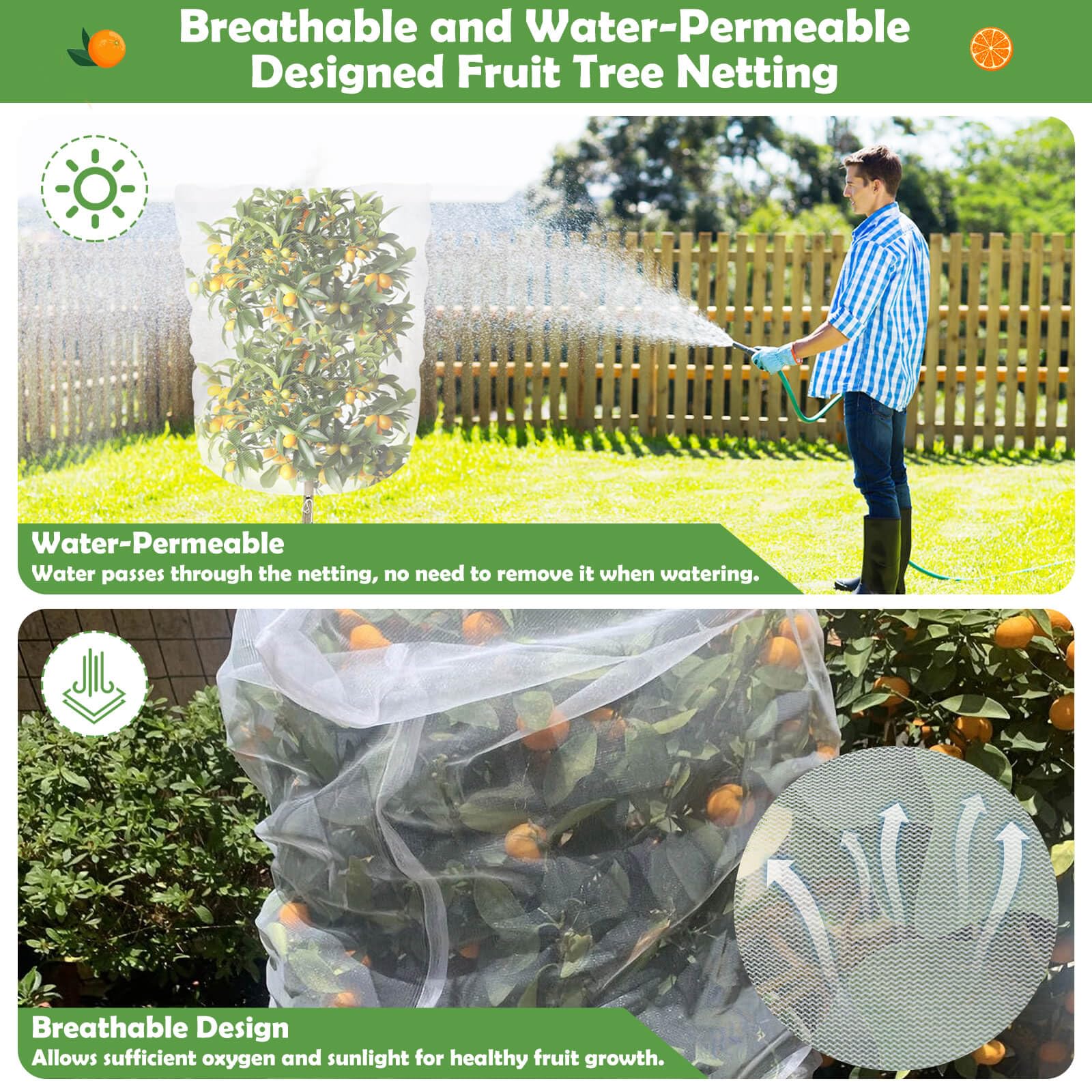 Ultra-fine mesh permits air, light, and moisture to reach plants while blocking intruders.