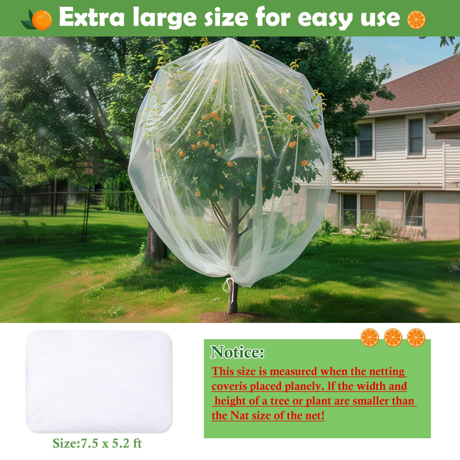Tetutor ultra-fine mesh blocks insects while letting sunlight through.