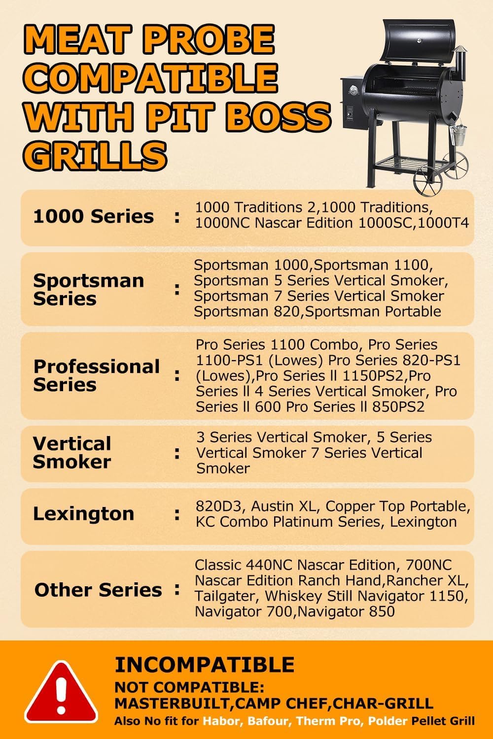 TEWEAE stainless steel cable probe demonstrating IPX7 waterproof design for rugged outdoor grilling.