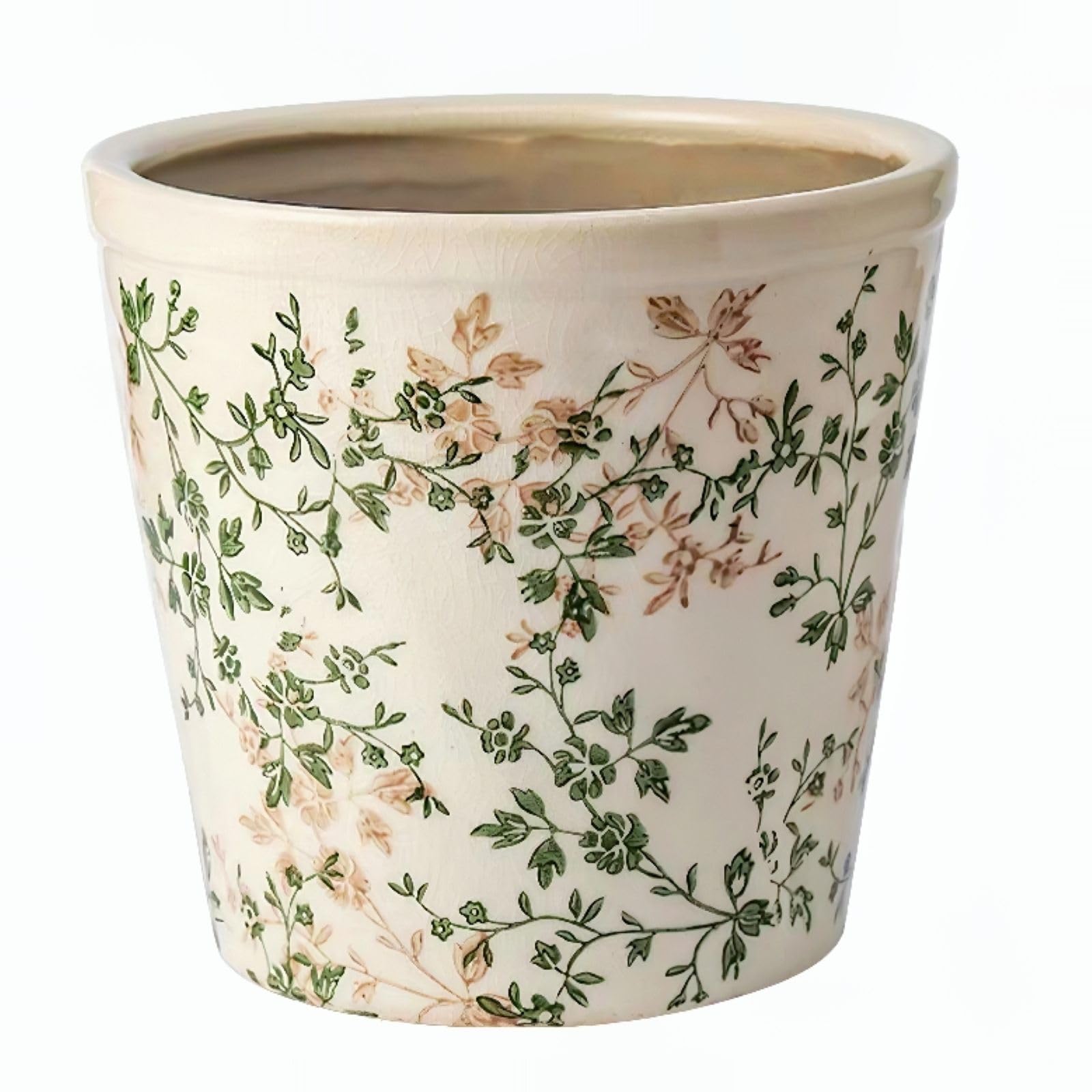 Teweiqi ceramic planter with drainage hole and tray for clean watering.