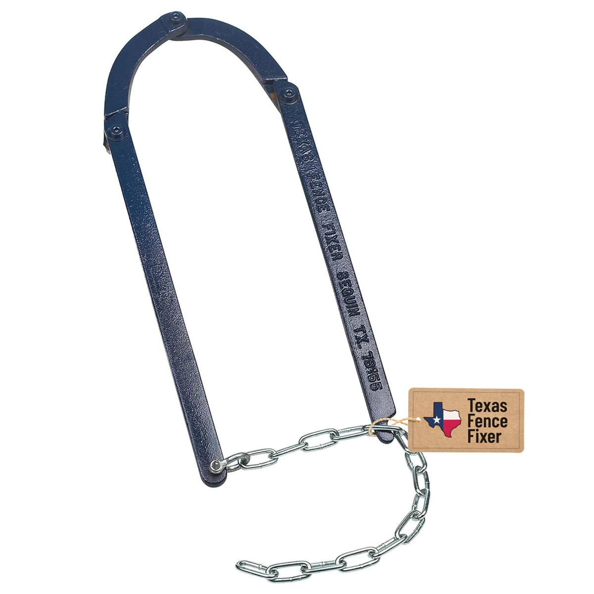 TEXAS FENCE FIXER barbed-wire stretcher in action, easing fence tension along the line