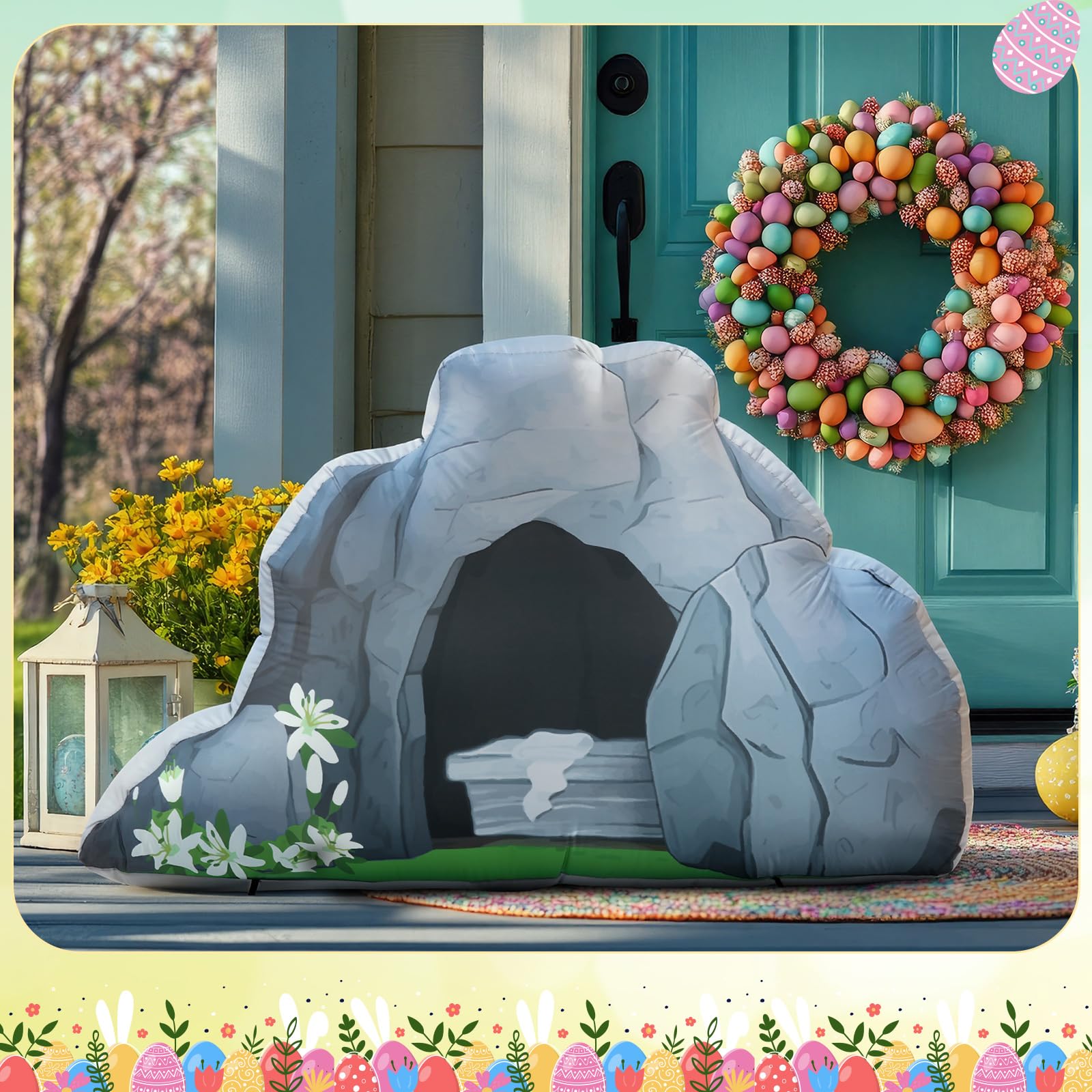 Teyva Daily Easter decoration fits patios or gardens for festive displays.