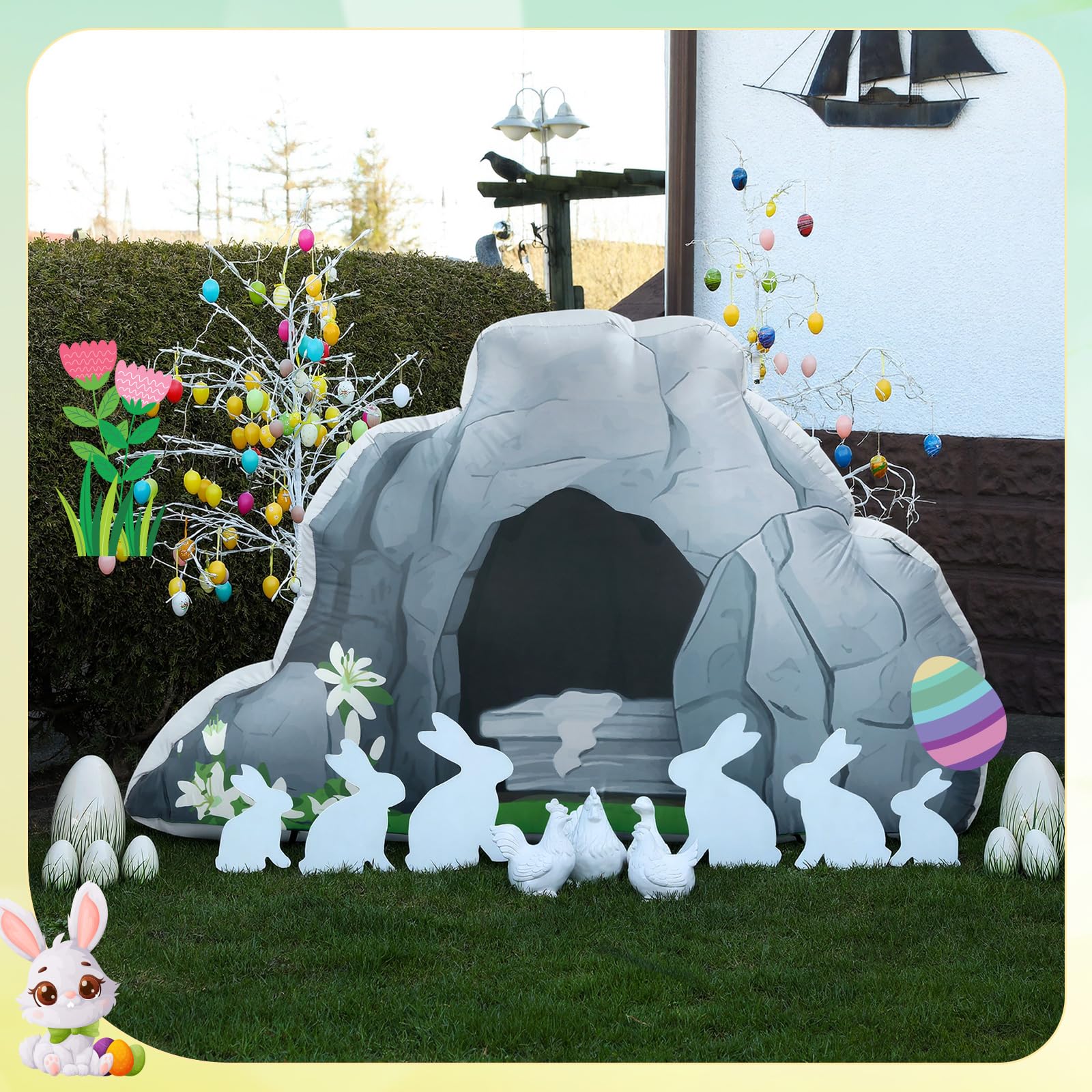 Teyva Daily Easter photo prop yard sign ideal for Easter celebrations.