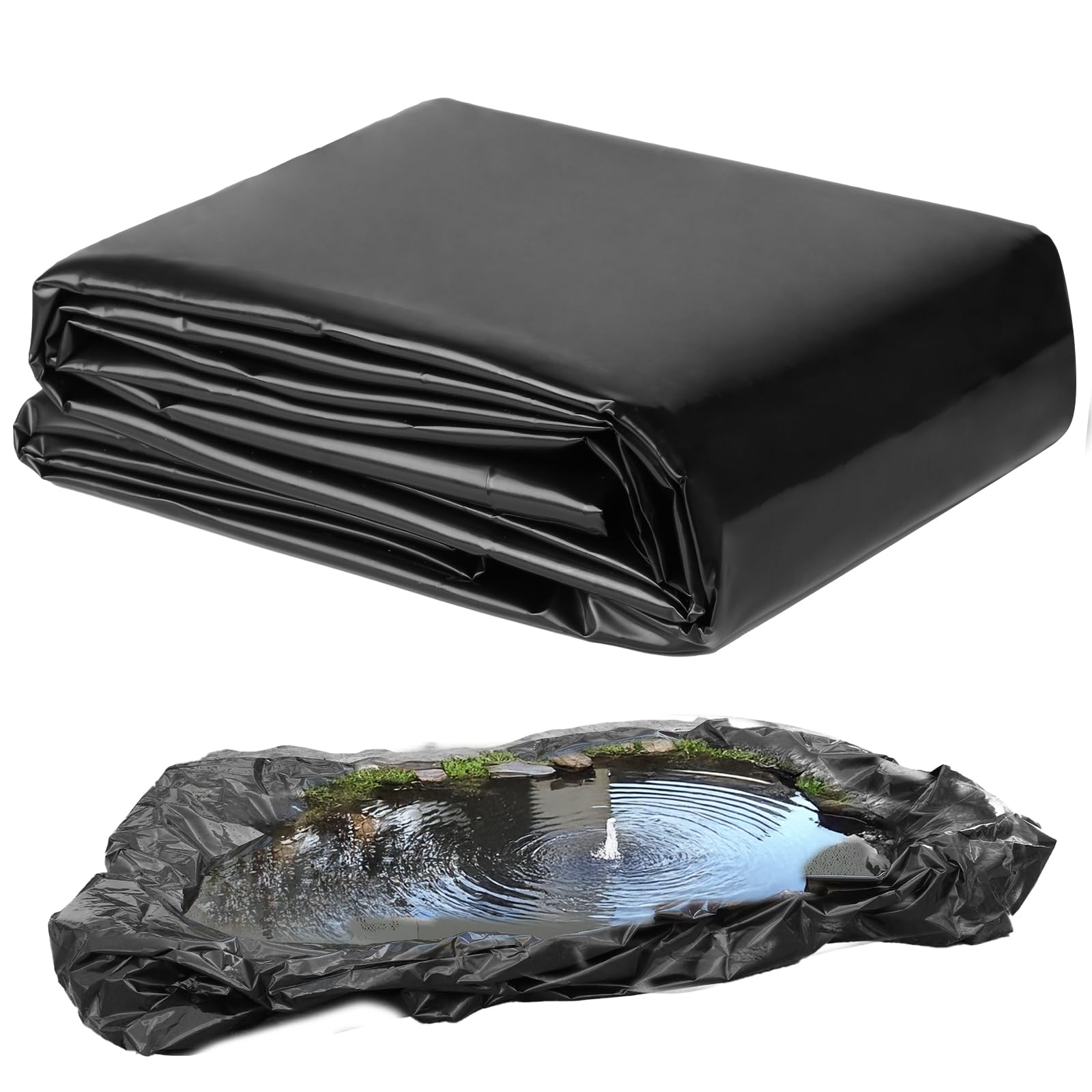 Tezhile TezhiIe pond liner 13x17ft laid in a garden pond for durable containment