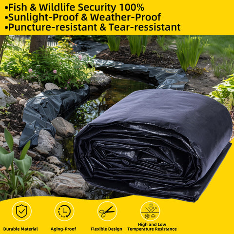 TEZONG pond liner doubles as underlayment for koi ponds and water features.