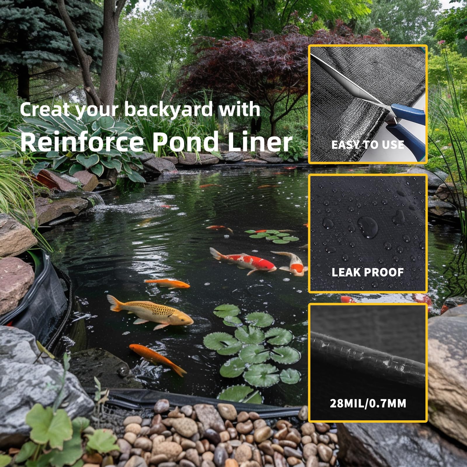 TEZONG liner protects pond water from soil intrusion.