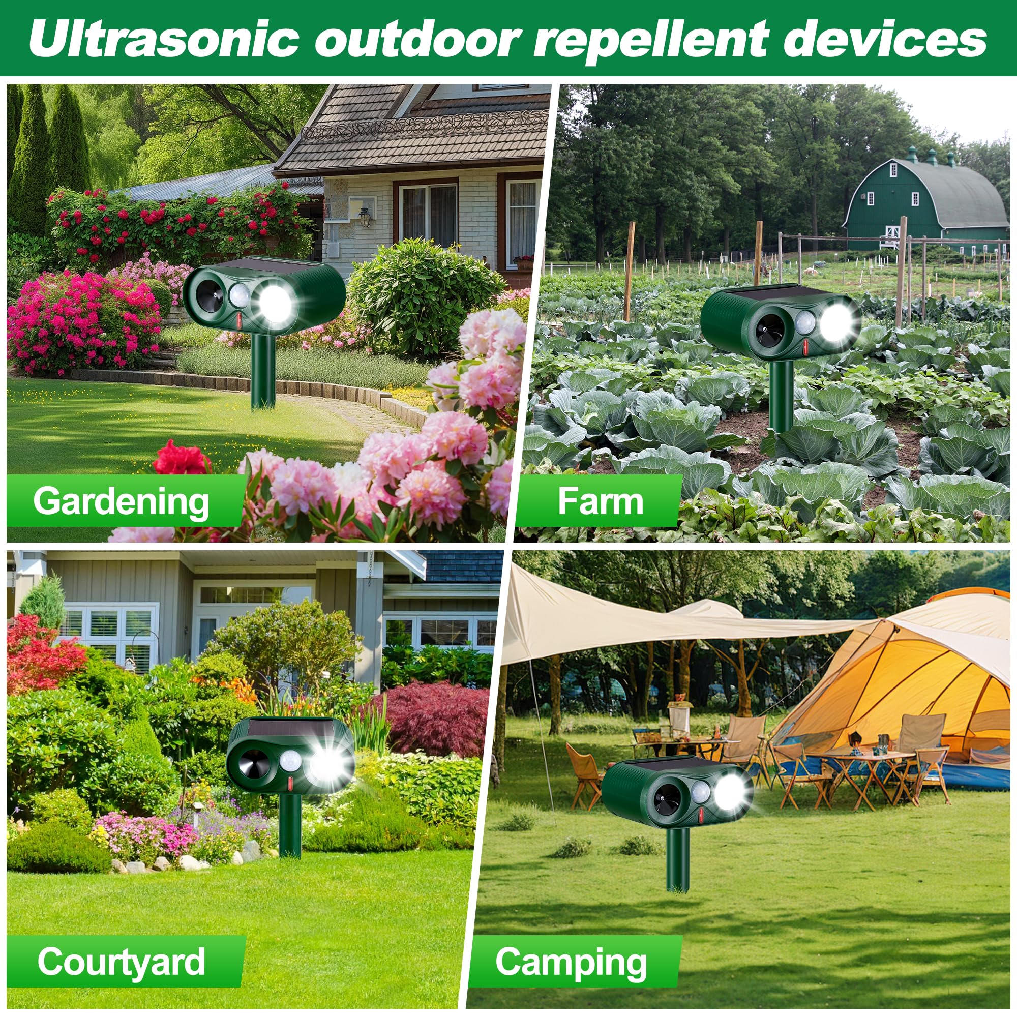 TFKK garden application demonstrating deterrent for lawns orchards courtyards