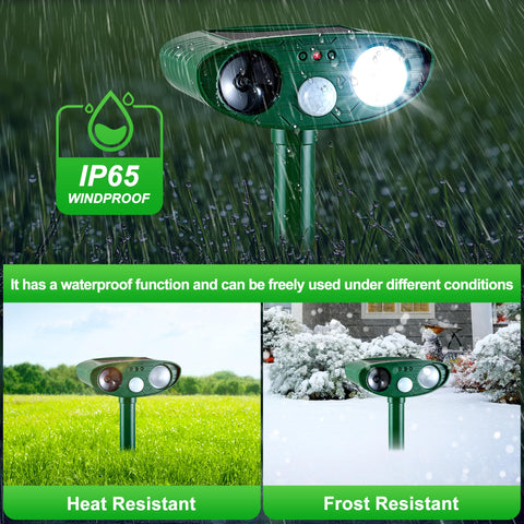 TFKK solar deterrent is easy to install and position for optimal coverage.