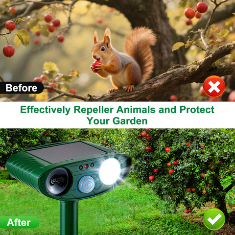 TFKK solar-powered device works in rain or shine for year-round protection.