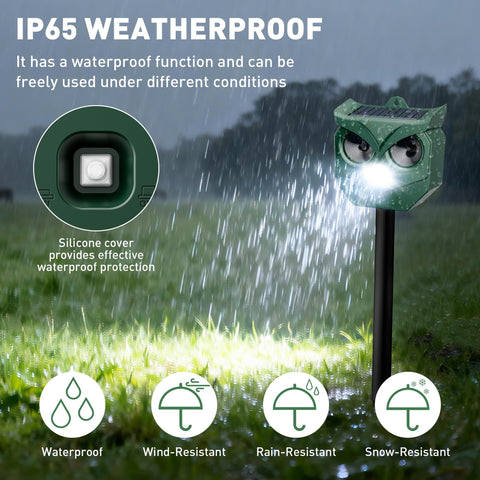 TFKK Solar panel and battery provide cordless outdoor protection.