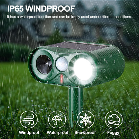 TFKK strobe light activation visual cue accompanying ultrasonic deterrence at night