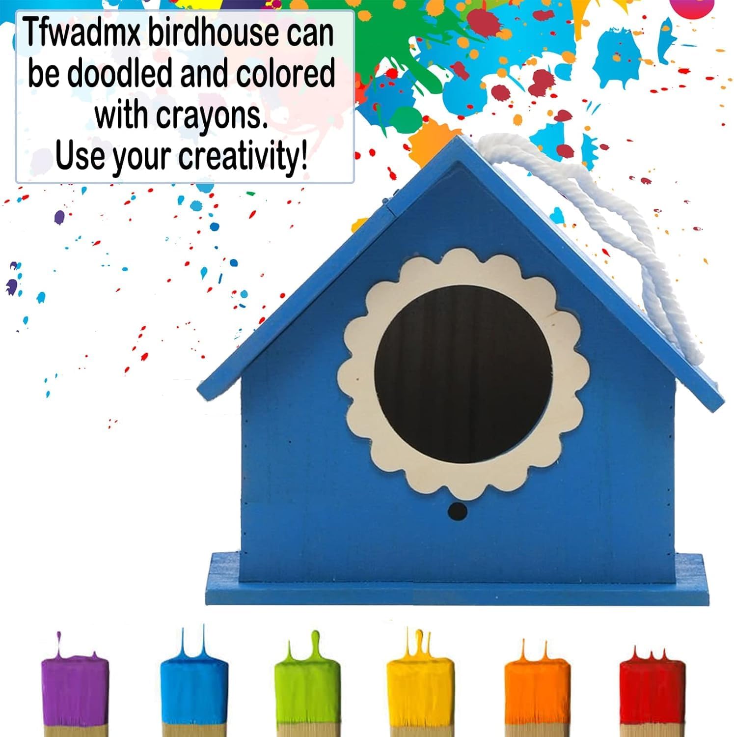 Tfwadmx bird house perch design provides a cozy feeding spot for tiny visitors.