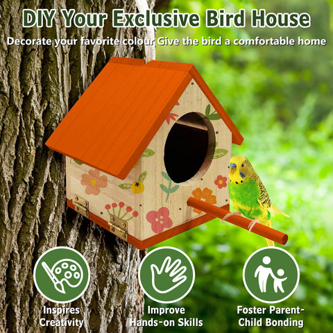 Tfwadmx birdhouse with loop for easy outdoor installation