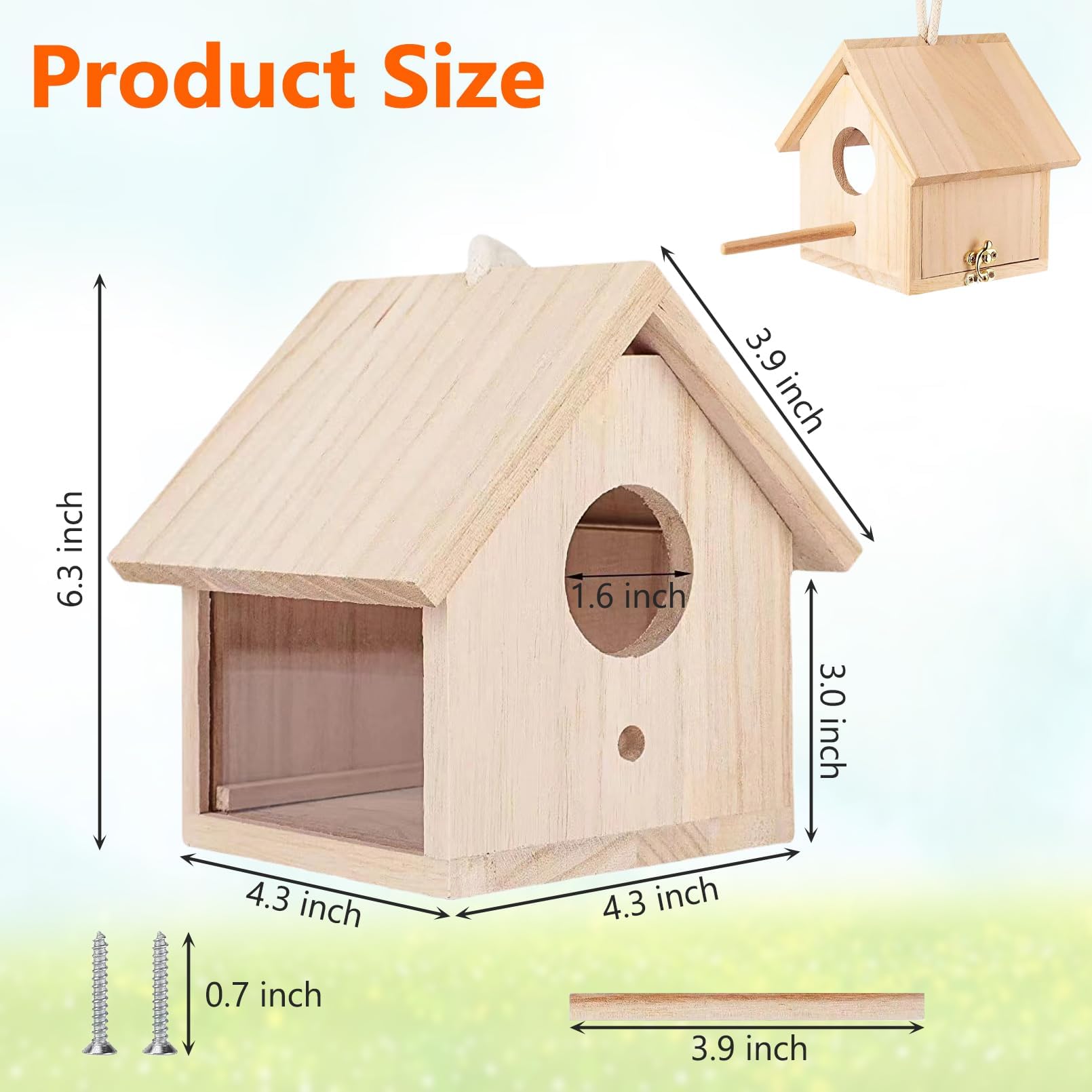 Tfwadmx bird house unfinished-diy-base invites personalized decorating and craft projects