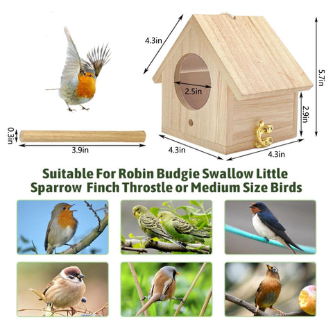 Tfwadmx birdhouse unfinished wood ready for DIY decoration