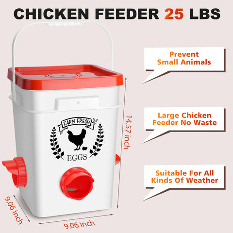 Tgeyd 3-port feeder reduces spills and keeps the coop tidy.