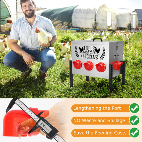 TGEYD 50LB feeder outdoor-durable design reduces spills during rain.