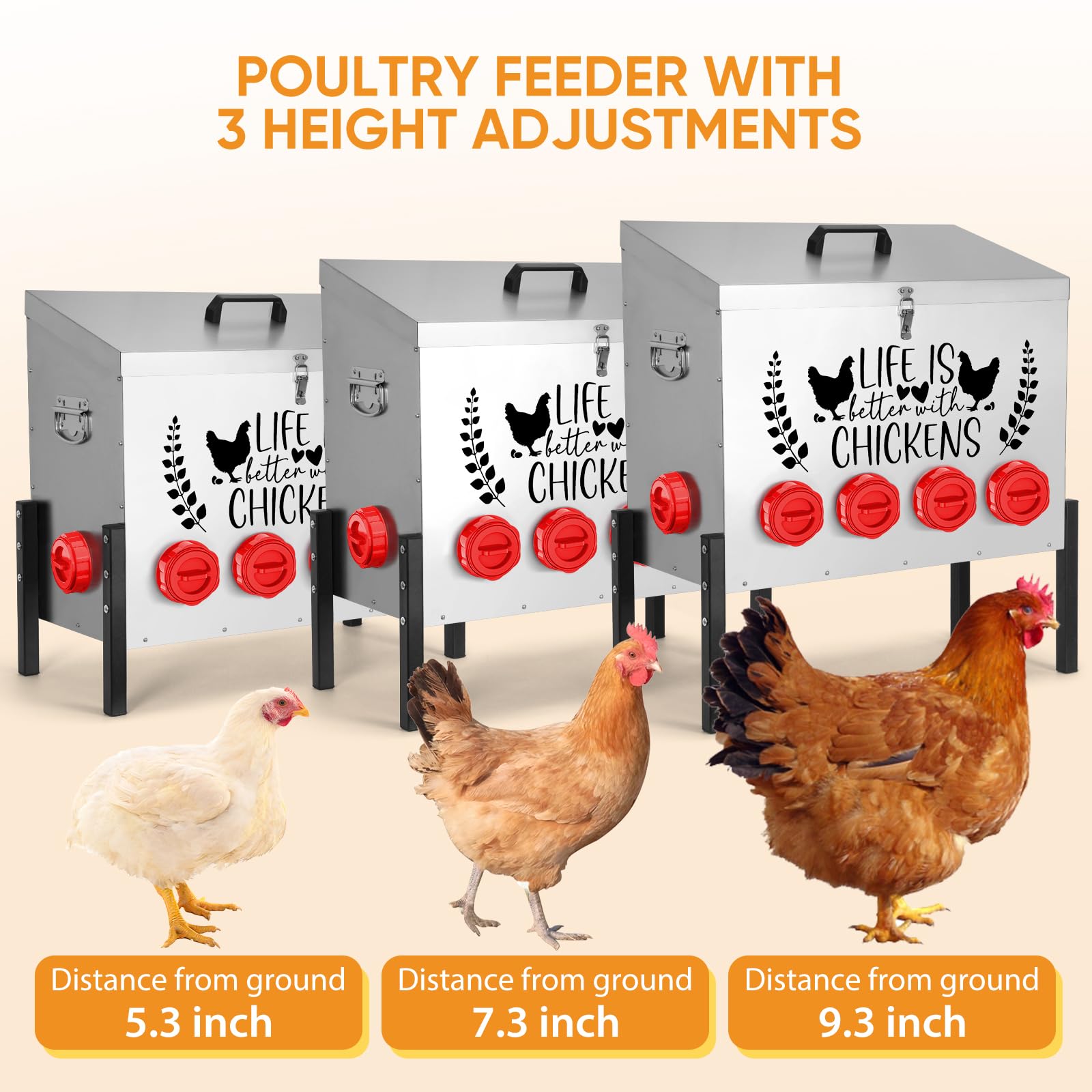 Tgeyd 95lb feeder lid locked demonstrates secure feed protection.