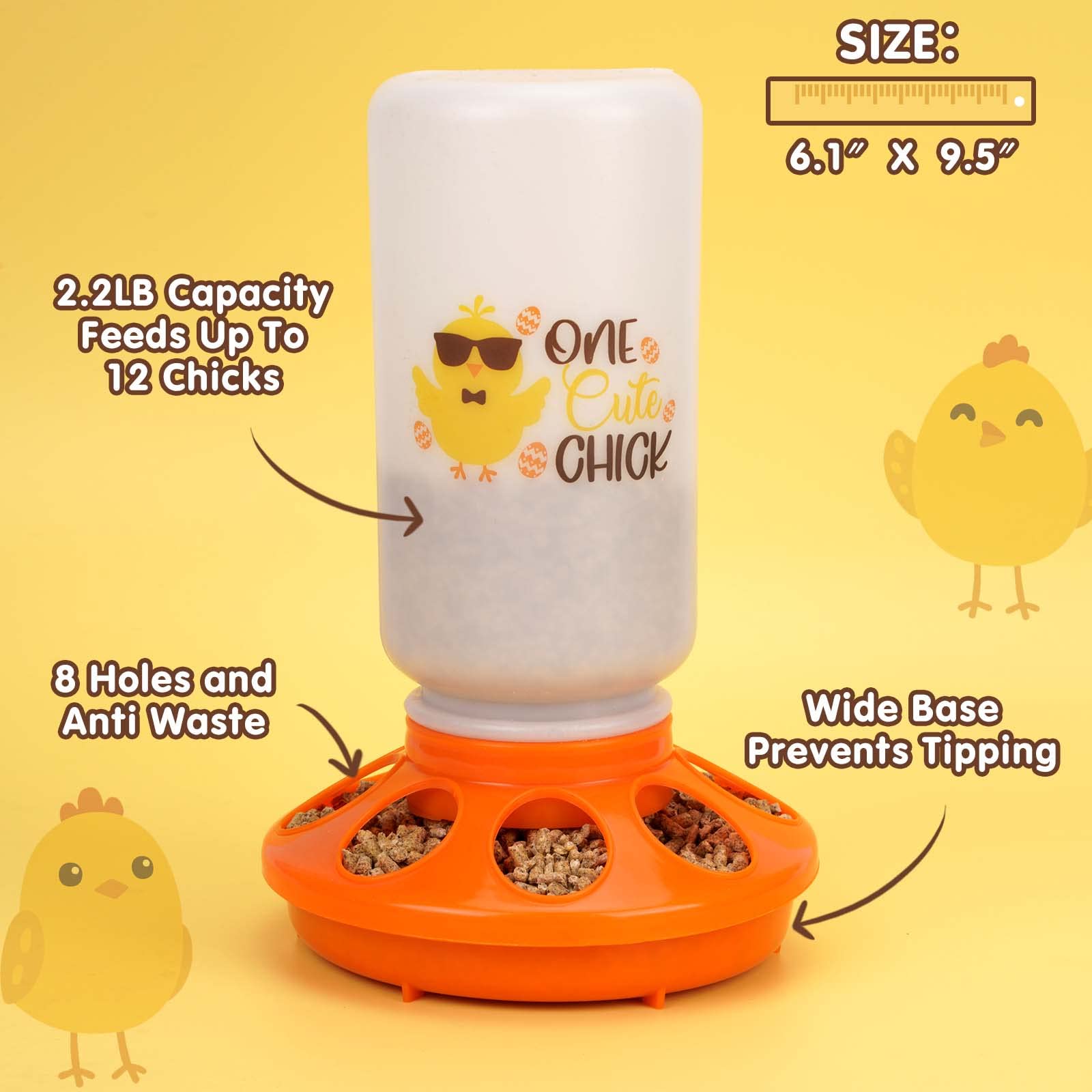 TGEYD chick waterer 1L assembly promotes safe, controlled hydration.