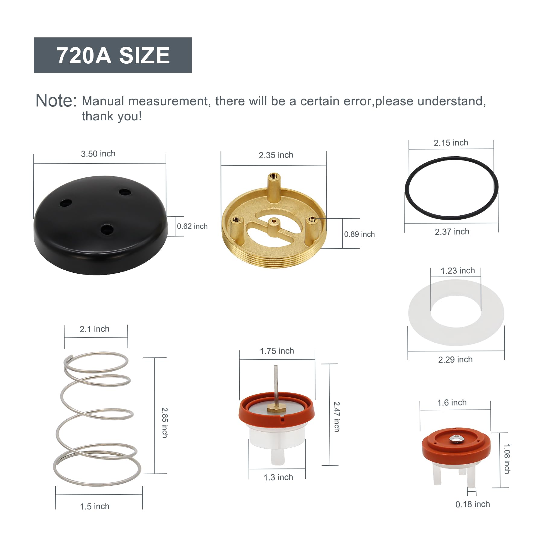 Thaekuns 720A pvb parts closeup shows seals and o-rings to prevent leaks