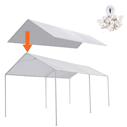 Thanaddo carport cover 10x20 top view protects vehicles from sun and rain.